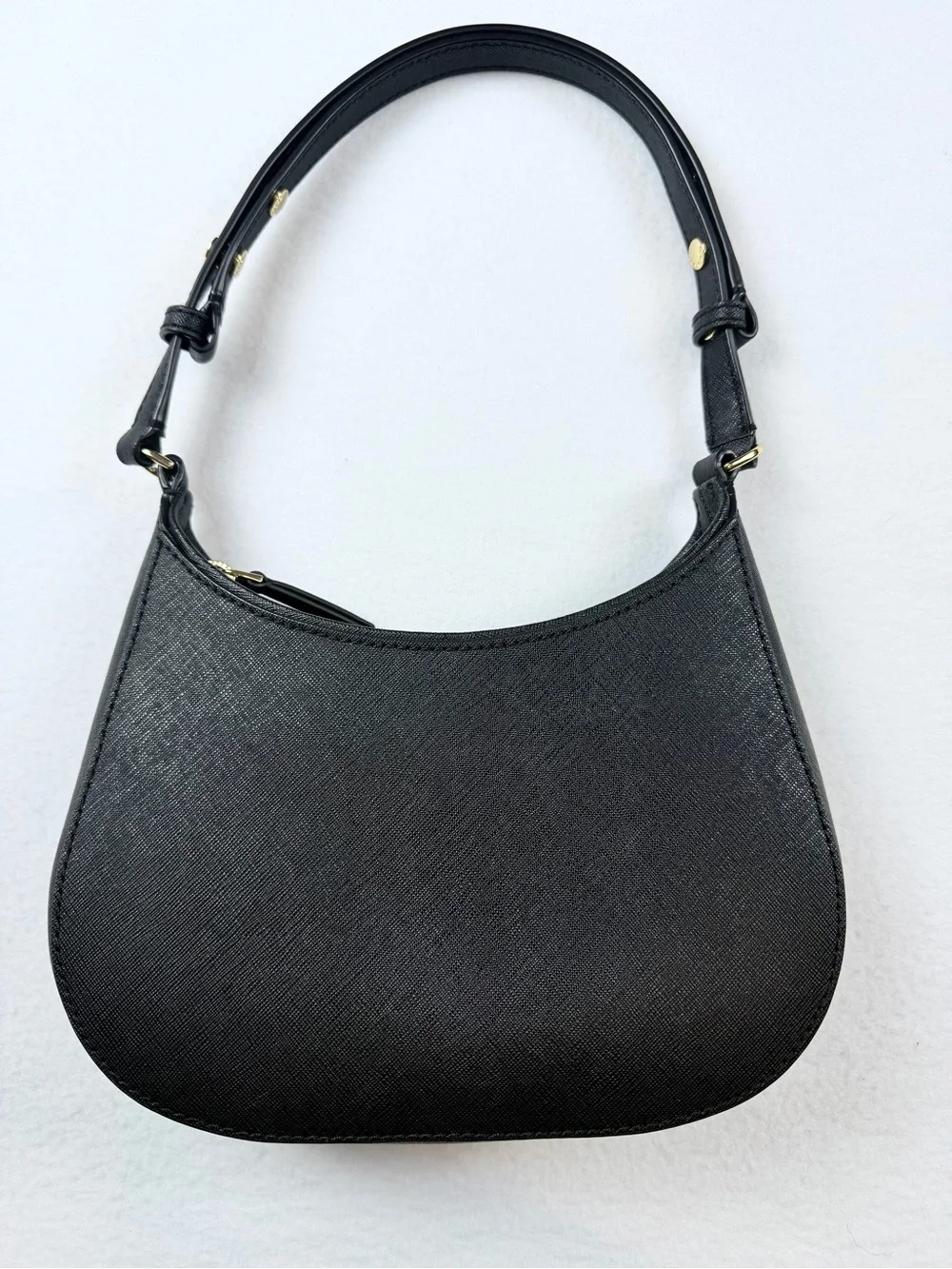 Tory Burch Black Emerson Zip Shoulder Bag Gold Hardware